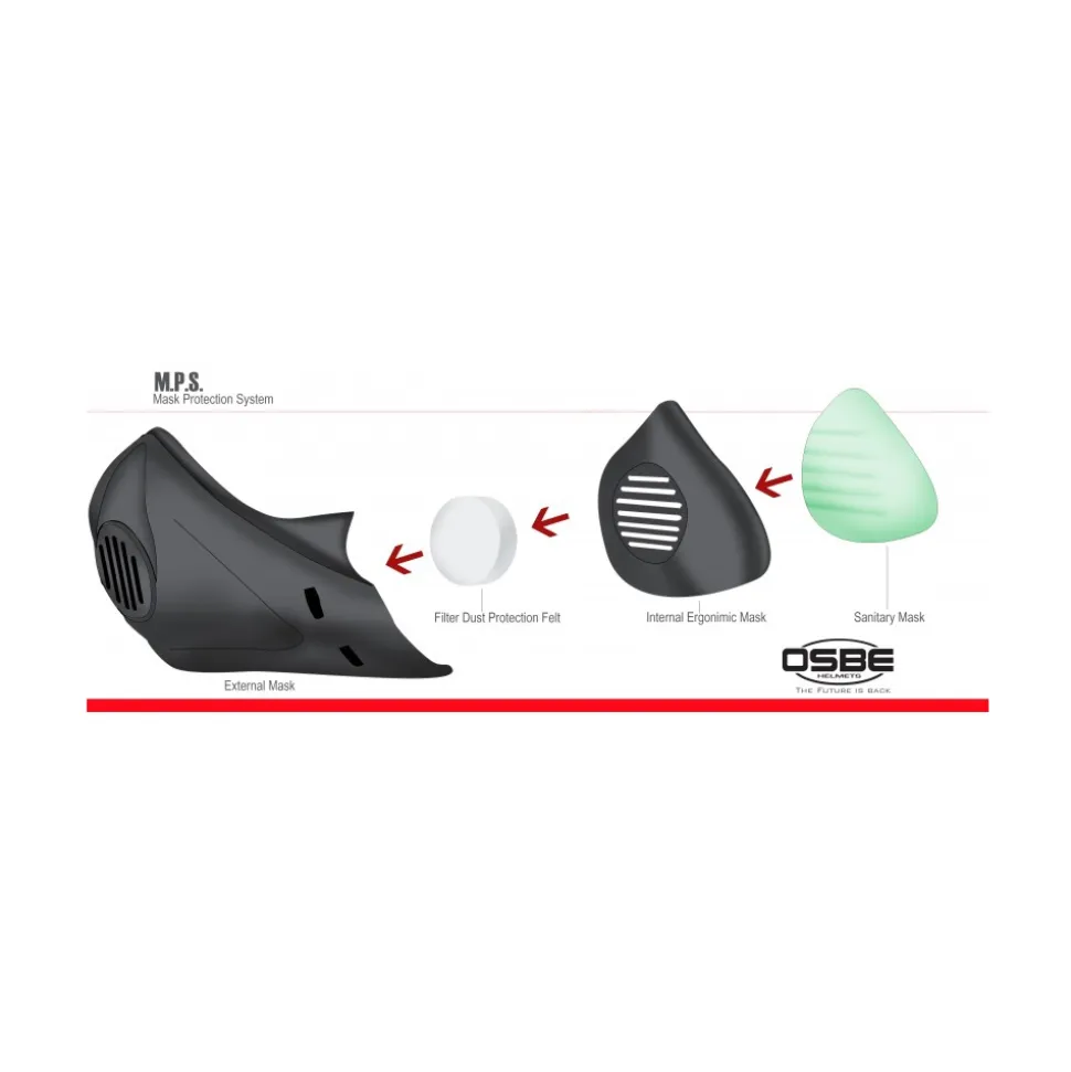 Osbe Italy - Tornado M.P.S. - Shiny White - Motorcycle Helmet - Covid-19 - High Quality - Made in Italy - Avvenice