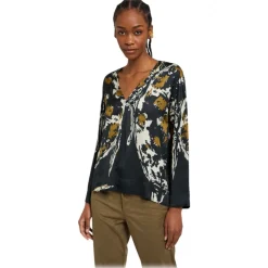 Ottod'Ame - Abstract Fantasy Blouse - Black/Yellow - Shirt - Luxury Exclusive Collection - Avvenice