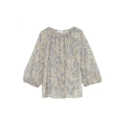 Ottod'Ame - Abstract Pattern Cotton Shirt - Beige/Blue - Shirt - Luxury Exclusive Collection - Avvenice