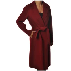 Ottod'Ame - Coat Long Oversized Model - Bordeaux - Jacket - Luxury Exclusive Collection - Avvenice