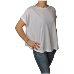 Ottod'Ame - Cotton T-Shirt with Short Sleeves - White - T-Shirt - Luxury Exclusive Collection - Avvenice