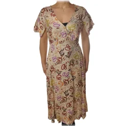 Ottod'Ame - Dress in Abstract Pattern - Beige - Dresses - Luxury Exclusive Collection - Avvenice