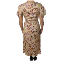 Ottod'Ame - Dress in Abstract Pattern - Beige - Dresses - Luxury Exclusive Collection - Avvenice