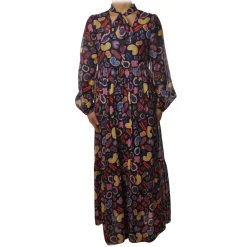 Ottod'Ame - Dress in Multicolor Pattern - Blue - Dresses - Luxury Exclusive Collection - Avvenice