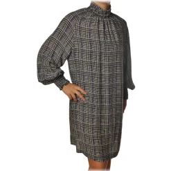 Ottod'Ame - Dress with Raglan Sleeves - Cream/Black - Dresses - Luxury Exclusive Collection - Avvenice