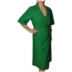 Ottod'Ame - Dress With V Collar - Green - Dresses - Luxury Exclusive Collection - Avvenice
