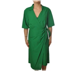 Ottod'Ame - Dress With V Collar - Green - Dresses - Luxury Exclusive Collection - Avvenice