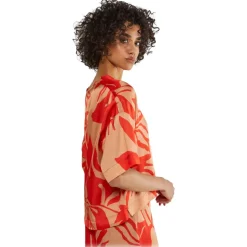 Ottod'Ame - Floral Patterned Viscose Shirt - Beige/Red - Shirt - Luxury Exclusive Collection - Avvenice