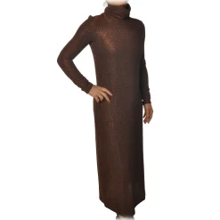 Ottod'Ame - High Neck Dress - Brown - Dresses - Luxury Exclusive Collection - Avvenice