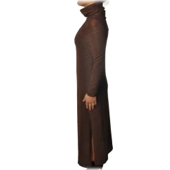 Ottod'Ame - High Neck Dress - Brown - Dresses - Luxury Exclusive Collection - Avvenice