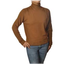 Ottod'Ame - High Neck Sweater - Tobacco - Sweater - Luxury Exclusive Collection - Avvenice