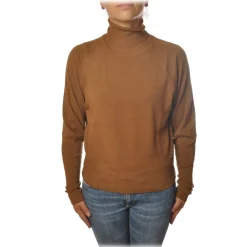 Ottod'Ame - High Neck Sweater - Tobacco - Sweater - Luxury Exclusive Collection - Avvenice