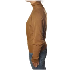 Ottod'Ame - High Neck Sweater - Tobacco - Sweater - Luxury Exclusive Collection - Avvenice