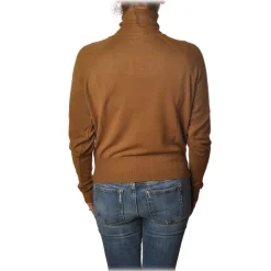 Ottod'Ame - High Neck Sweater - Tobacco - Sweater - Luxury Exclusive Collection - Avvenice