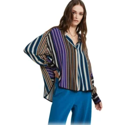 Ottod'Ame - Korean Collar Shirt in Striped Pattern - Multicolour - Shirt - Luxury Exclusive Collection - Avvenice