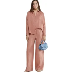 Ottod'Ame - Linen Oversized Shirt - Salmon Pink - Shirt - Luxury Exclusive Collection - Avvenice