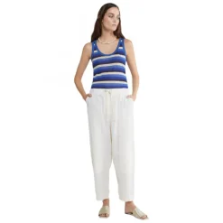 Ottod'Ame - Linen Trousers with Elastic Waistband - White - Trousers - Luxury Exclusive Collection - Avvenice