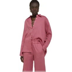 Ottod'Ame - Linen Wide Pattern Shirt - Pink - Shirt - Luxury Exclusive Collection - Avvenice