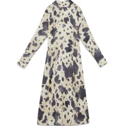 Ottod'Ame - Long Dress in Abstract Fantasy - White/Grey - Dresses - Luxury Exclusive Collection - Avvenice