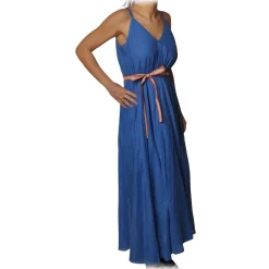 Ottod'Ame - Long Dress in Cotton Fabric - Blue - Dresses - Luxury Exclusive Collection - Avvenice
