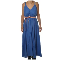Ottod'Ame - Long Dress in Cotton Fabric - Blue - Dresses - Luxury Exclusive Collection - Avvenice
