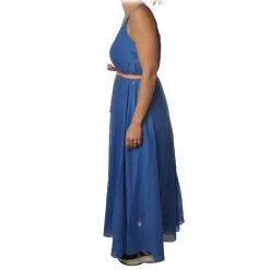 Ottod'Ame - Long Dress in Cotton Fabric - Blue - Dresses - Luxury Exclusive Collection - Avvenice