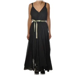 Ottod'Ame - Long Dress in Cotton Fabric - Black - Dresses - Luxury Exclusive Collection - Avvenice
