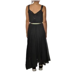 Ottod'Ame - Long Dress in Cotton Fabric - Black - Dresses - Luxury Exclusive Collection - Avvenice