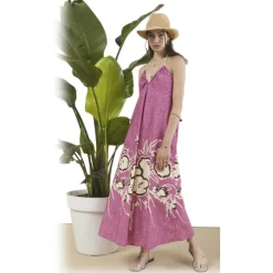 Ottod'Ame - Long Dress in Floral Pattern - Pink - Dresses - Luxury Exclusive Collection - Avvenice