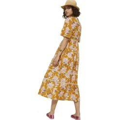 Ottod'Ame - Long Dress in Floral Pattern Cotton - Orange - Dresses - Luxury Exclusive Collection - Avvenice