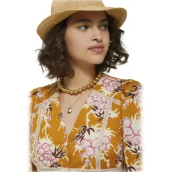 Ottod'Ame - Long Dress in Floral Pattern Cotton - Orange - Dresses - Luxury Exclusive Collection - Avvenice