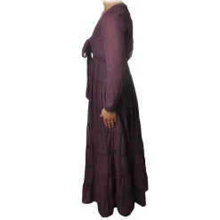 Ottod'Ame - Long Dress with Flounces - Purple - Dresses - Luxury Exclusive Collection - Avvenice
