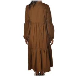 Ottod'Ame - Long Dress with Flounces - Caramel - Dresses - Luxury Exclusive Collection - Avvenice