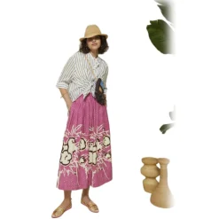 Ottod'Ame - Long Skirt in Floral Fantasy - Pink - Skirt - Luxury Exclusive Collection - Avvenice