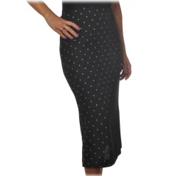 Ottod'Ame - Midi Skirt Pois Pattern - Black - Skirt - Luxury Exclusive Collection - Avvenice