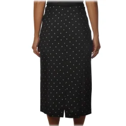 Ottod'Ame - Midi Skirt Pois Pattern - Black - Skirt - Luxury Exclusive Collection - Avvenice