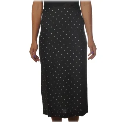 Ottod'Ame - Midi Skirt Pois Pattern - Black - Skirt - Luxury Exclusive Collection - Avvenice