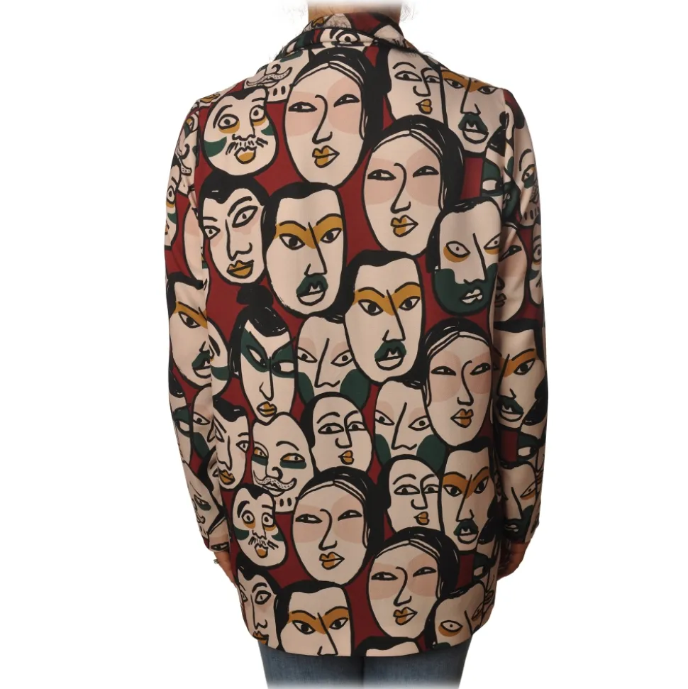 Ottod'Ame - Multicolor Pattern Jacket - Bordeaux - Jacket - Luxury Exclusive Collection - Avvenice
