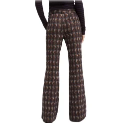 Ottod'Ame - Optical Pattern Flared Trousers - Brown - Trousers - Luxury Exclusive Collection - Avvenice
