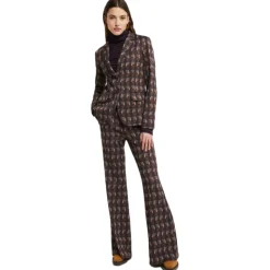 Ottod'Ame - Optical Pattern Waisted Jacket - Brown - Jacket - Luxury Exclusive Collection - Avvenice