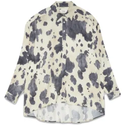 Ottod'Ame - Oversized Shirt in Abstract Pattern - White/Grey - Shirt - Luxury Exclusive Collection - Avvenice