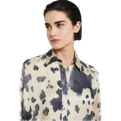 Ottod'Ame - Oversized Shirt in Abstract Pattern - White/Grey - Shirt - Luxury Exclusive Collection - Avvenice