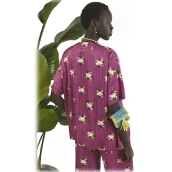 Ottod'Ame - Oversized Tunic in Floral Pattern - Pink - Shirt - Luxury Exclusive Collection - Avvenice