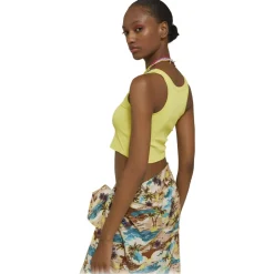 Ottod'Ame - Ribbed Short Tank Top - Lime - Top - Luxury Exclusive Collection - Avvenice