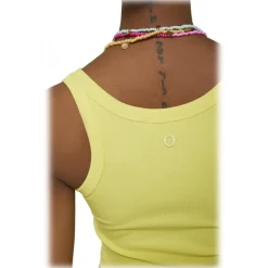 Ottod'Ame - Ribbed Short Tank Top - Lime - Top - Luxury Exclusive Collection - Avvenice