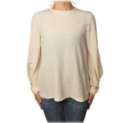 Ottod'Ame - Round-Neck Shirt with Long Sleeve - Vanilla - Shirt - Luxury Exclusive Collection - Avvenice