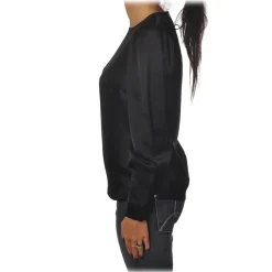 Ottod'Ame - Satin Shirt with Puff Sleeve - Black - Shirt - Luxury Exclusive Collection - Avvenice