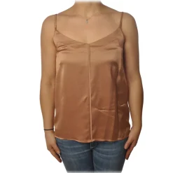 Ottod'Ame - Satin Tank Top - Beige - Top - Luxury Exclusive Collection - Avvenice