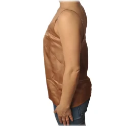 Ottod'Ame - Satin Tank Top - Beige - Top - Luxury Exclusive Collection - Avvenice