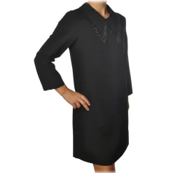 Ottod'Ame - Shirt Collar Dress with Beads - Black - Dresses - Luxury Exclusive Collection - Avvenice